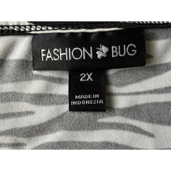 Fashion Bug Women's Zebra Black White Y2K Tank Top Size 2X - Picture 3 of 5